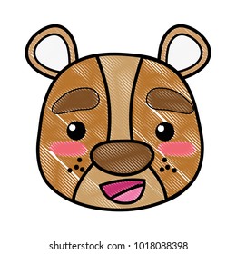grated happy bear head wild animal