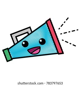 grated happy and cute megaphone object kawaii