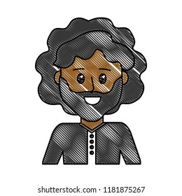 grated happy man with beard design and shirt