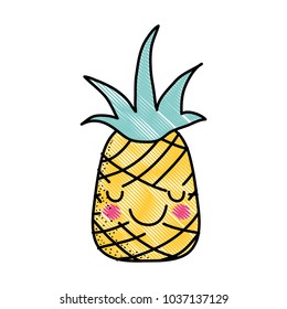 grated happy pineapple fruit tender kawaii