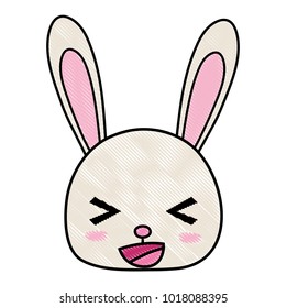 grated happy rabbit head wild animal