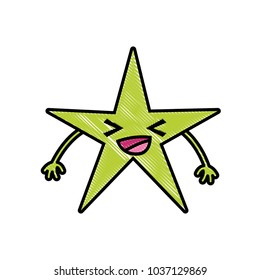 grated happy shiny star kawaii cartoon