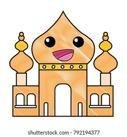 grated happy taj mahal kawaii cartoon