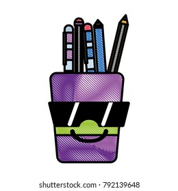 grated happy tools cup kawaii with sunglasses