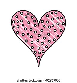grated heart love with points design decoration