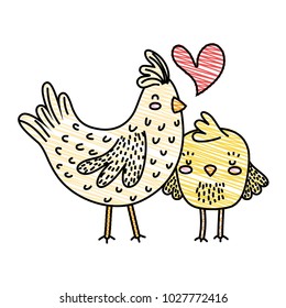 grated hen and chick love and family together
