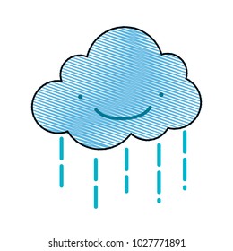 grated kawaii happy cloud raining weather