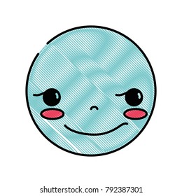 grated kawaii head with cute rogue face