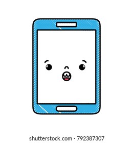 grated kawaii smartphone cute surprised face