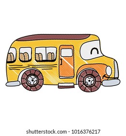 grated kawaii smile school bus transport