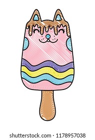 grated kawaii sweet cat ice lolly