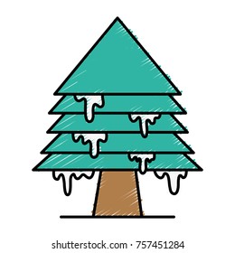 grated merry christmas pine tree with ice