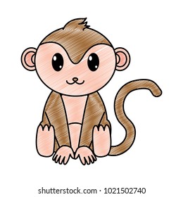 grated monkey cute wild animal character