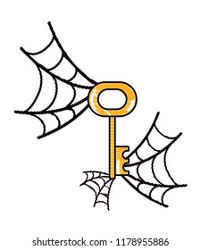 grated mysterious key object with spiderweb style