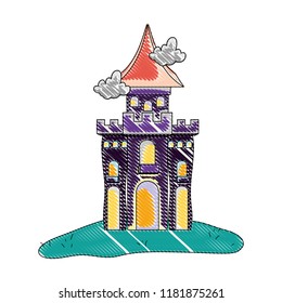grated mystery castle with scary architecture style