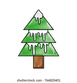 grated natural pine tree with snow design