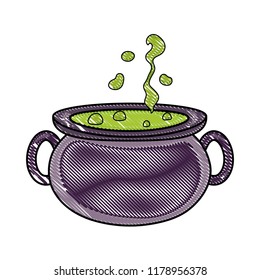 grated pot cauldron object to traditional in hallooween