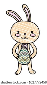 grated rabbit animal with egg easter to holiday celebration