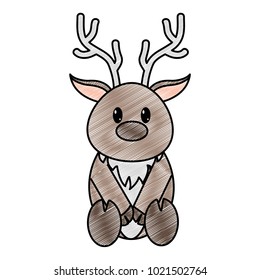 grated reindeer cute wild animal character