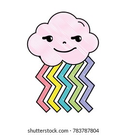 grated rogue cloud kawaii with rainbow design