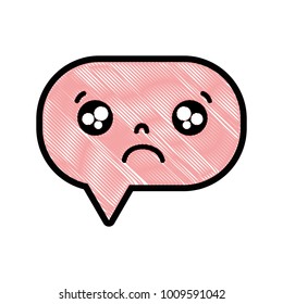 grated sad chat bubble kawaii cartoon