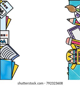 grated school tools education background design