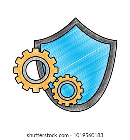 grated shield security with gear process industry