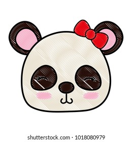 grated shy panda head female wild animal