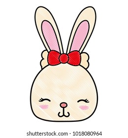 grated shy rabbit head female wild animal