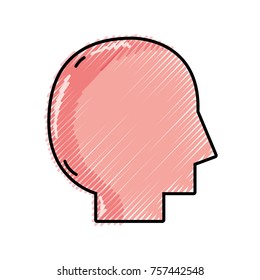grated silhouette man head