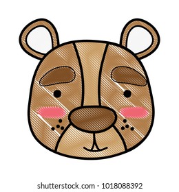 grated smile bear head wild animal