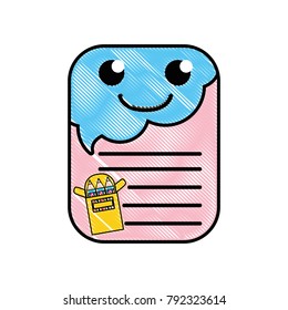 grated smile and cute note paper kawaii