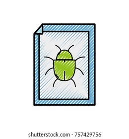 grated spider insect to danger symbol inside paper