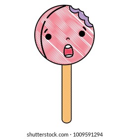 grated surprised circle ice lolly kawaii