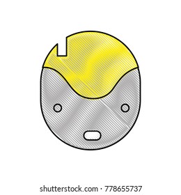 grated technology robot head with eyes and mouth vector illustration
