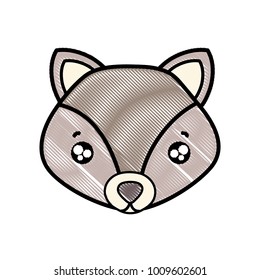 grated tender fox head cute animal