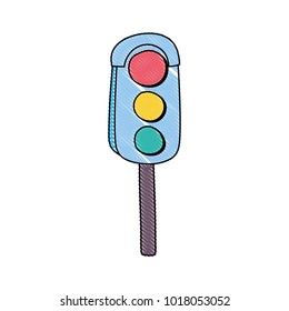 grated traffic light object to urban caution