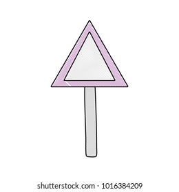 grated triangle warning metal notices frame