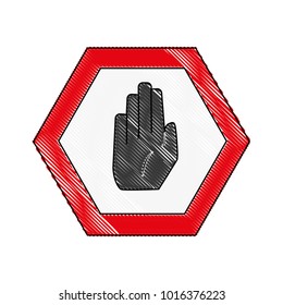 grated warning metal notices with stop sign