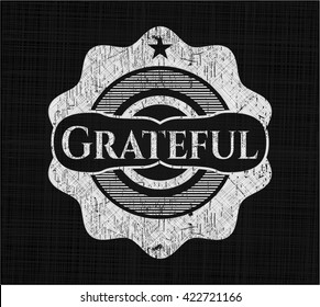 Grateful chalk emblem, retro style, chalk or chalkboard texture
