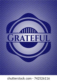 Grateful emblem with jean texture