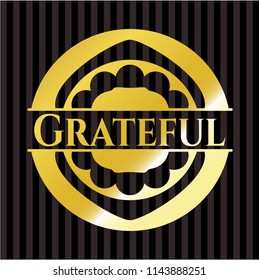 Grateful gold badge or emblem