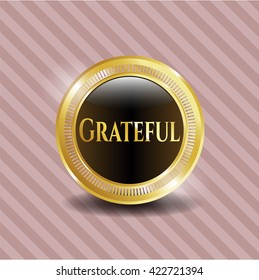 Grateful golden badge or emblem