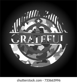 Grateful grey camouflaged emblem