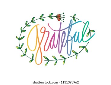 Grateful hand drawn card