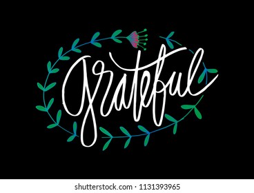 Grateful hand drawn card