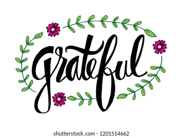 Grateful hand lettering card