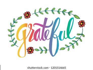 Grateful hand lettering card