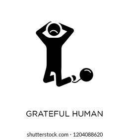 grateful human icon. grateful human symbol design from Feelings collection. Simple element vector illustration on white background.