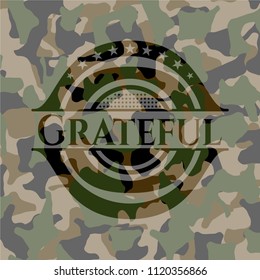 Grateful on camouflaged texture